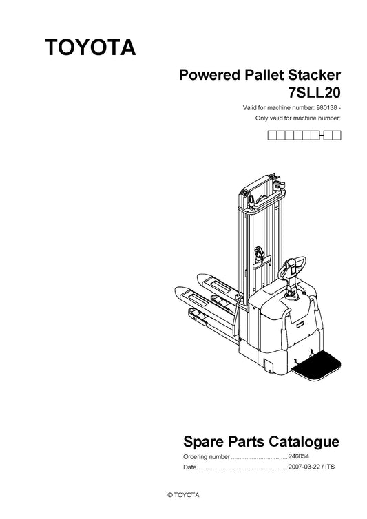 Toyota 7SLL20 SN980138 Spare Parts Catalog