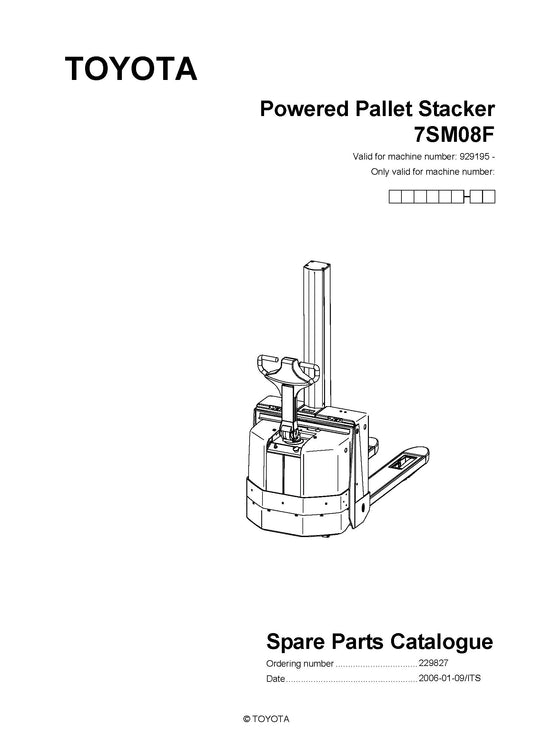 Toyota 7SM08F SN929195 - 936512 Spare Parts Catalog
