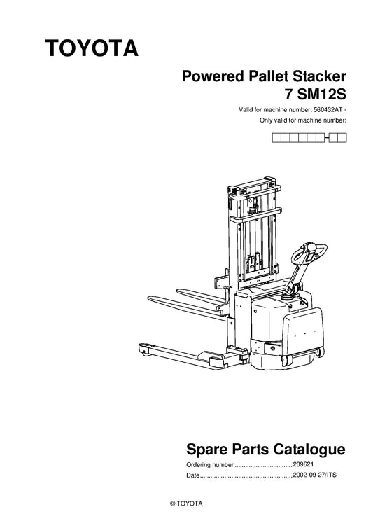 Toyota 7SM12S SN560432 - 570988 Spare Parts Catalog