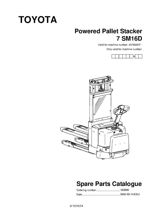 Toyota 7SM16D SN437050 - 440949 Spare Parts Catalog
