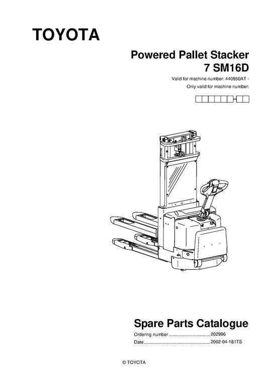 Toyota 7SM16D SN440950 - 560554 Spare Parts Catalog