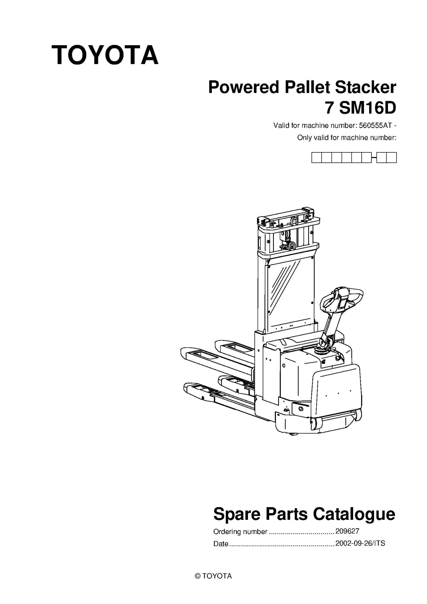 Toyota 7SM16D SN560555 - 570988 Spare Parts Catalog