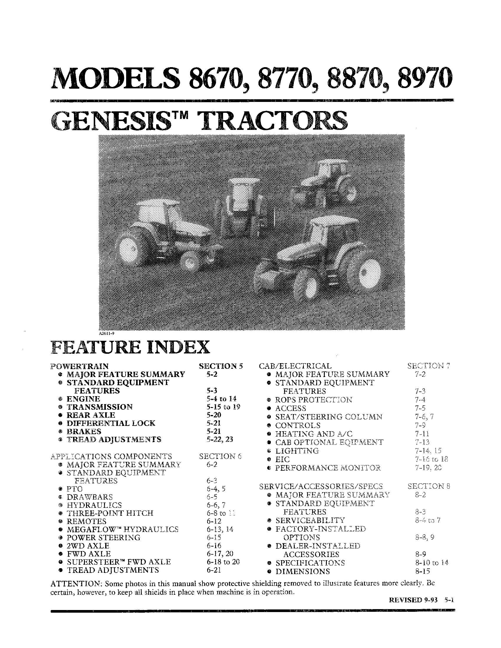 New Holland 8670 8770 8870 8970 Product Manual Operator's Manual (86560401)