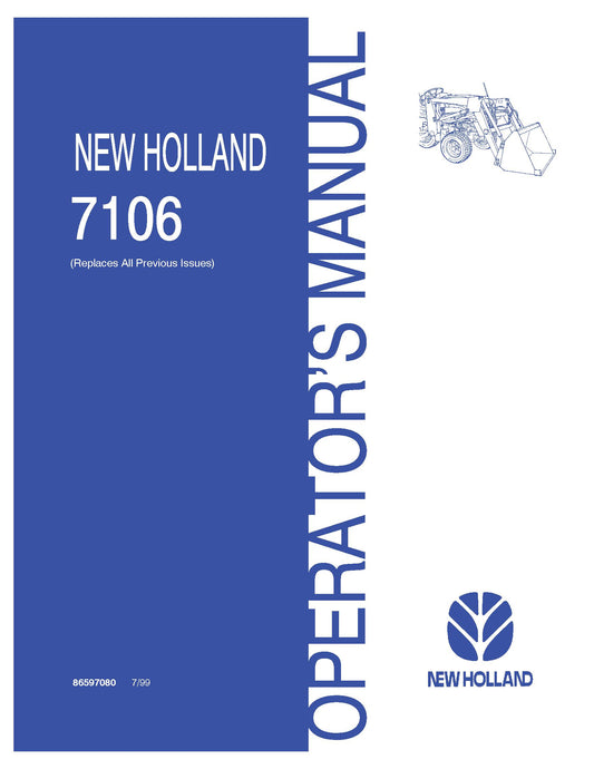 New Holland 7106 Loader Operator's Manual (86597080)