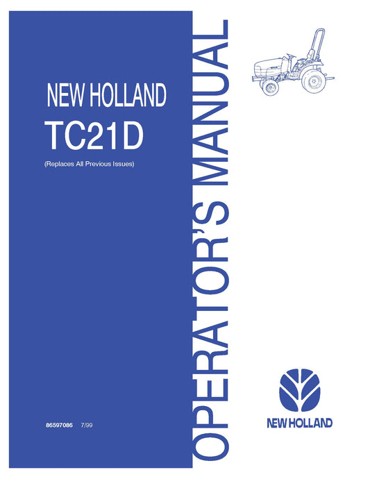 New Holland TC21D Tractor Operator's Manual (86597086)