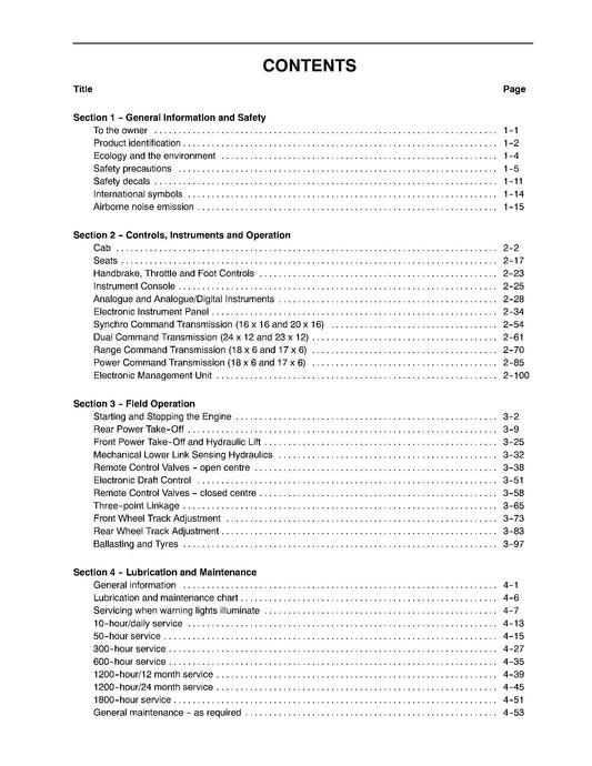 New Holland TM115 TM125 TM135 TM150 TM165 Tractor Operator's Manual (86603890)