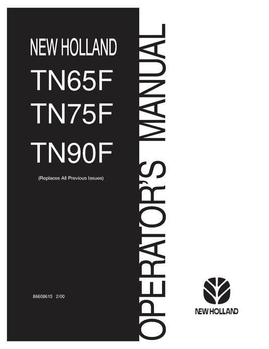 New Holland TN65F TN75F TN90F Operator's Manual (86608615)