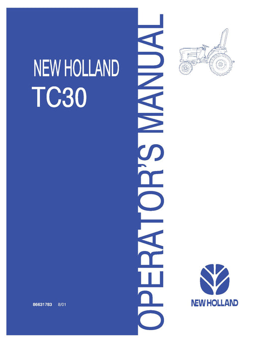 New Holland TC30 Compact Tractor 801 Operator's Manual (86631783)