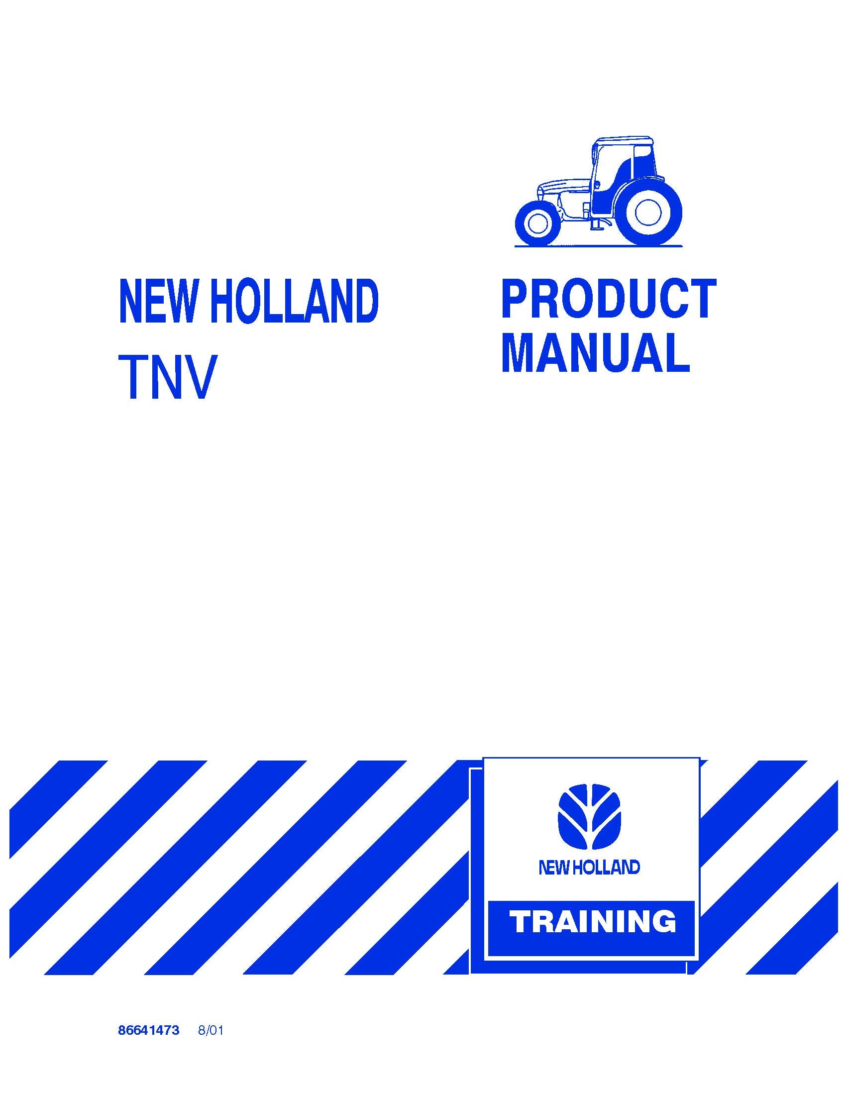New Holland TN-V Tractor Product Manual Operator's Manual (86641473)