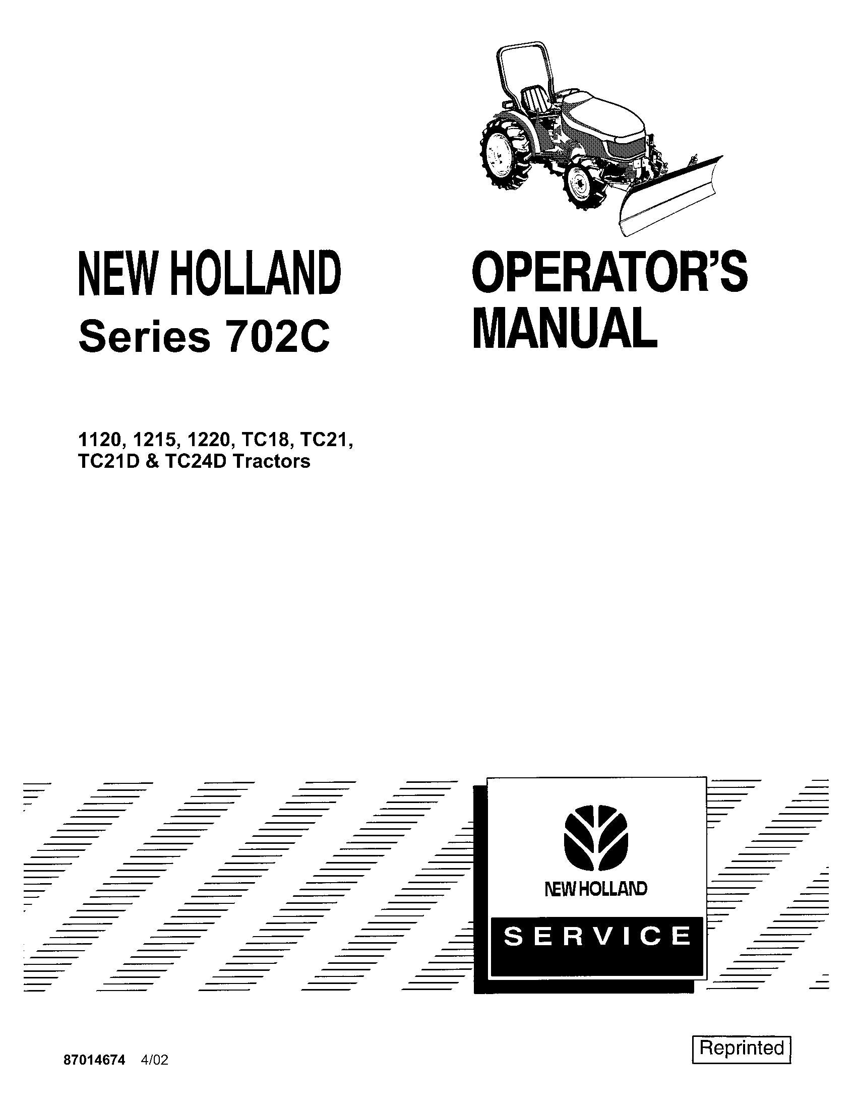 New Holland 702c Series Front Blade Operator's Manual (87014674)