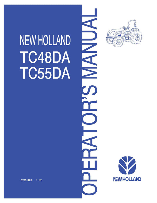New Holland TC48DA TC55DA Tractors Operator's Manual (87301120)