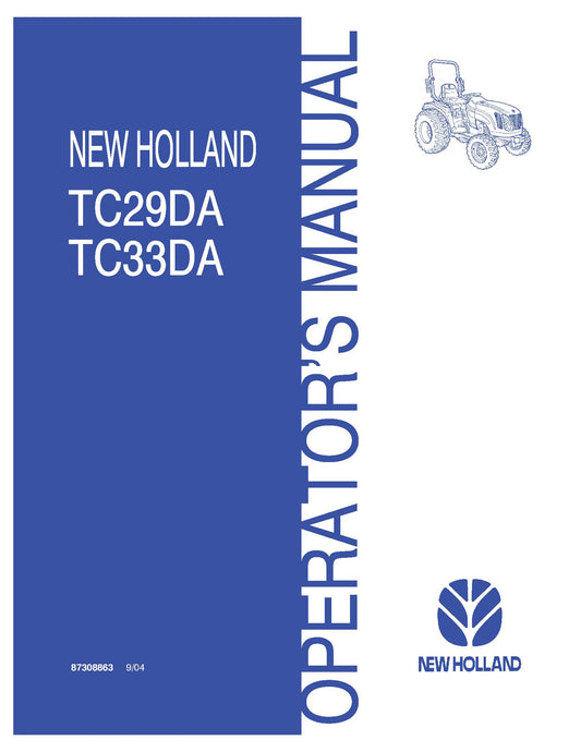 New Holland TC29DA TC33DA Cpact Tractor Operator's Manual (87308863)