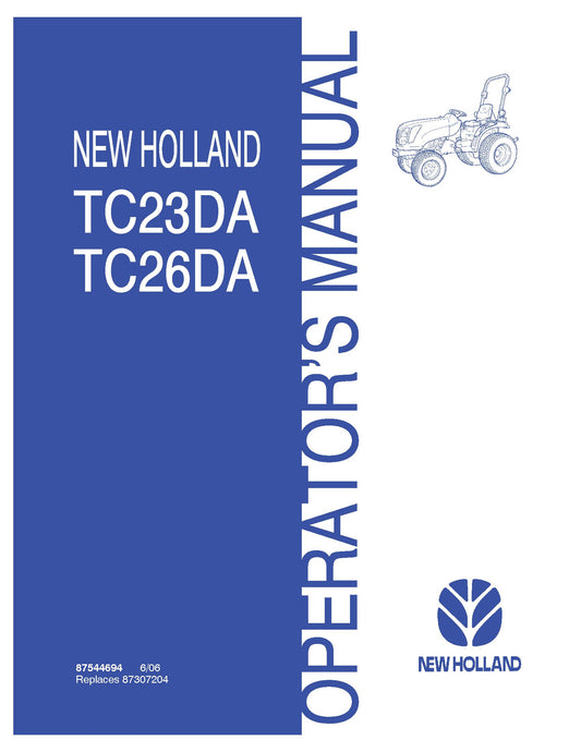 New Holland TC23DA,TC26DA,Compact Tractor Operator's Manual (87544694)