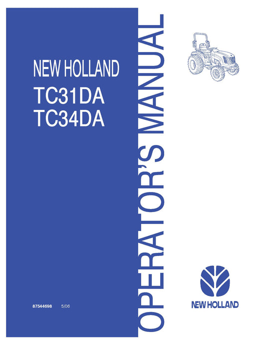 New Holland TC31DA TC34DA Tractor Operator's Manual (87544698)