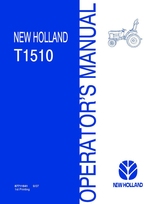 New Holland T1510 Operator's Manual (87711641)