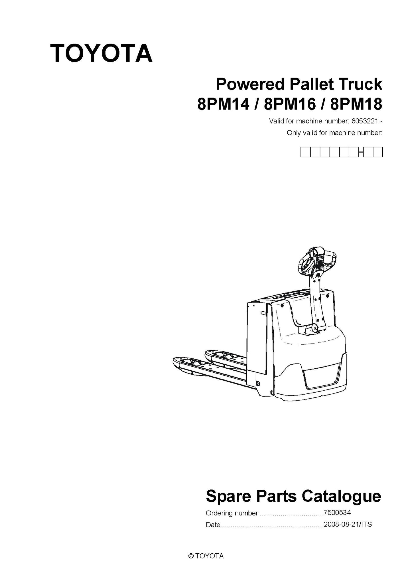 Toyota 8PM18 Spare Parts Catalog
