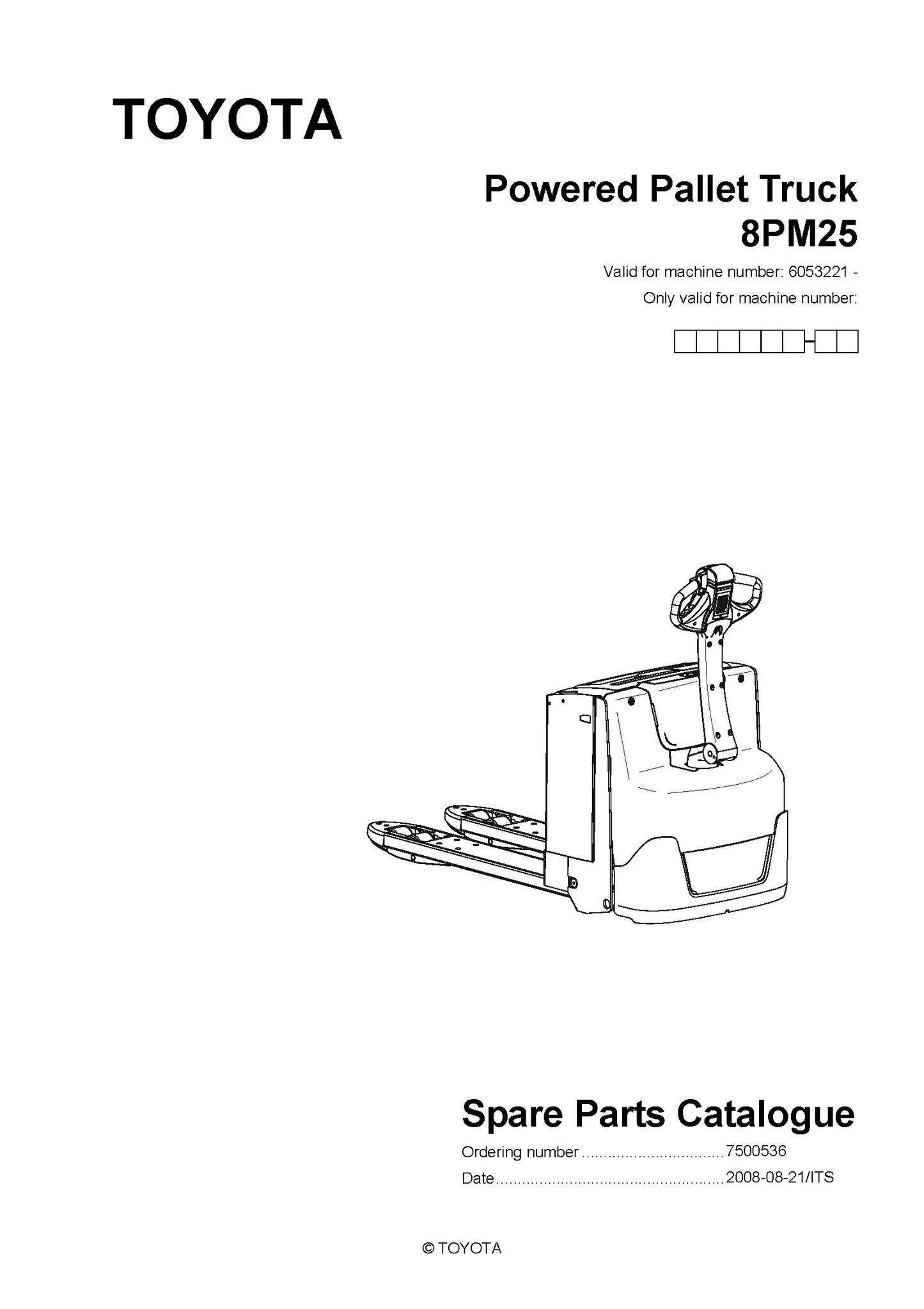 Toyota 8PM25 SN6053221 Spare Parts Catalog