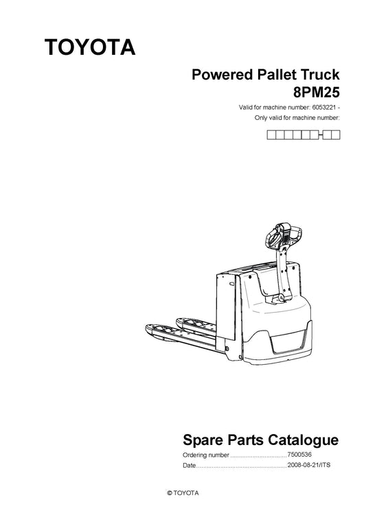 Toyota 8PM25 SN6053221 Spare Parts Catalog