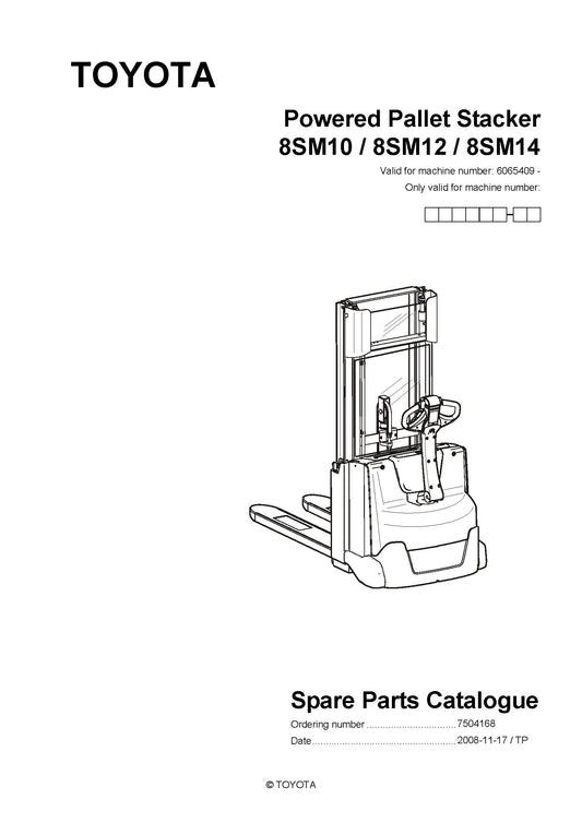 Toyota 8SM10 12 14 SN6065409 Spare Parts Catalog