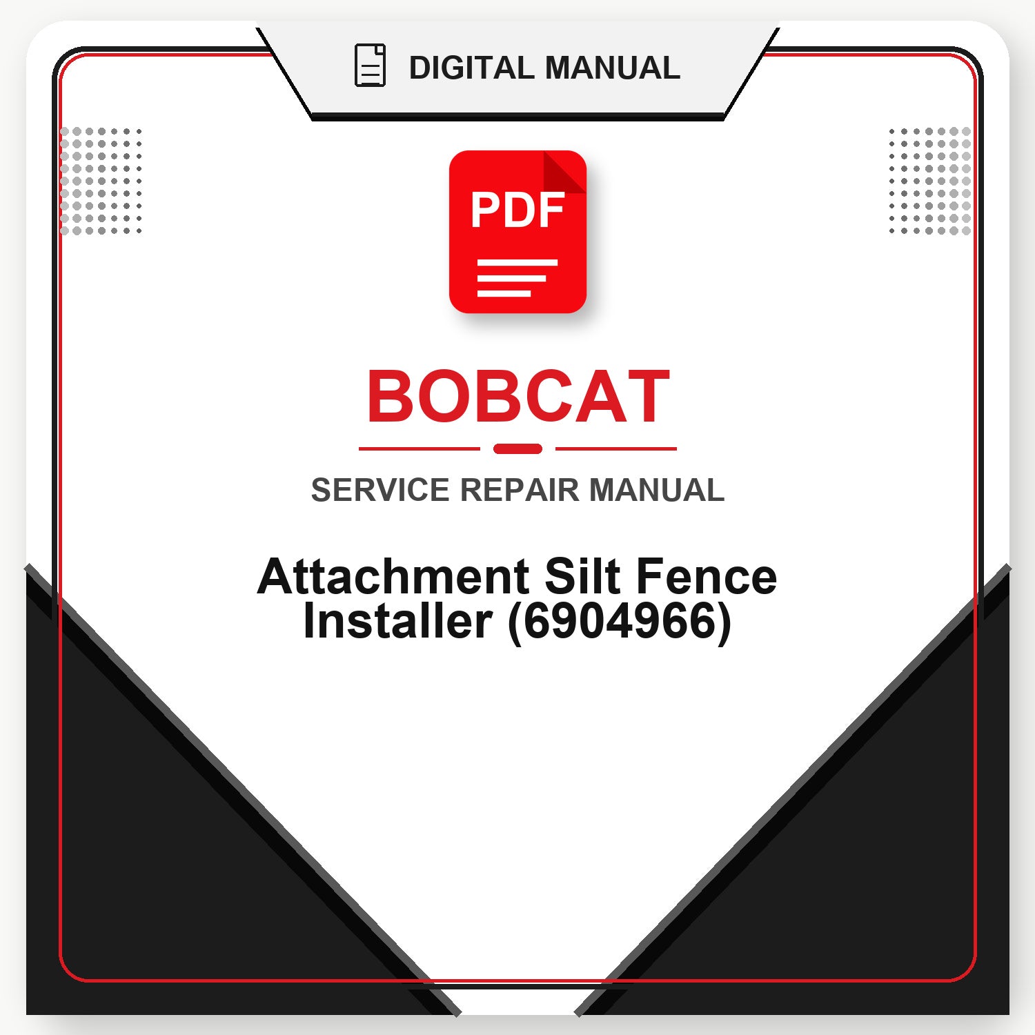 Bobcat Attachment Silt Fence Installer Service Repair Manual (6904966)