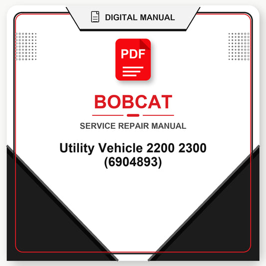 Bobcat Utility Vehicle 2200 2300 Service Repair Manual (6904893)