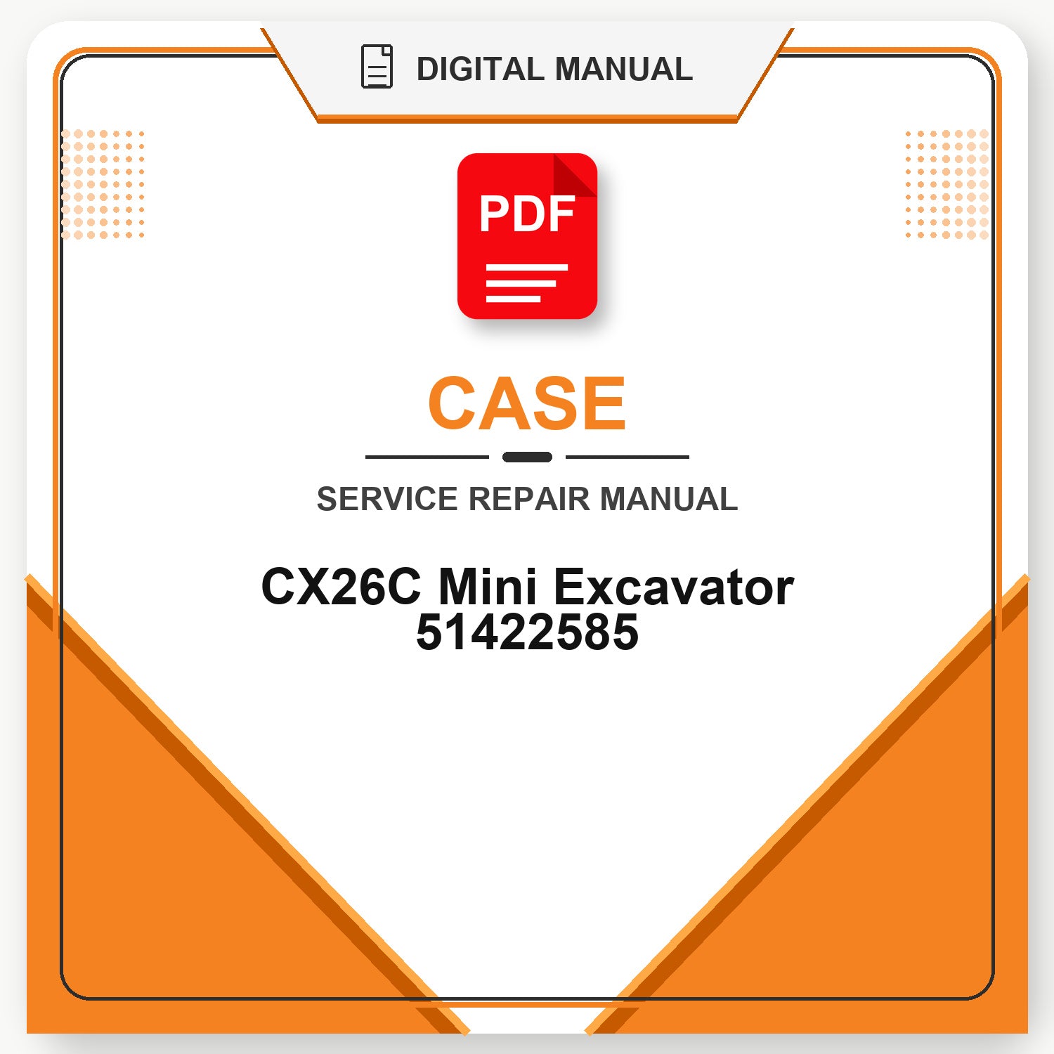 Case CX26C Mini Excavator Service Repair Manual 51422585
