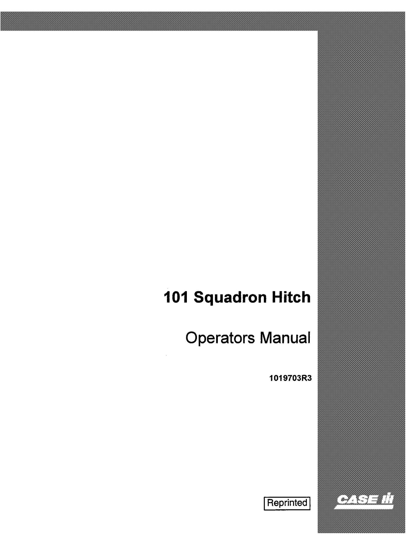 Case IH Tractor 101 Squadron Hitch Disc74 Operator's Manual (1019703R3)