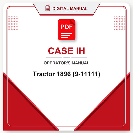Case IH Tractor 1896 Operator's Manual (9-11111)