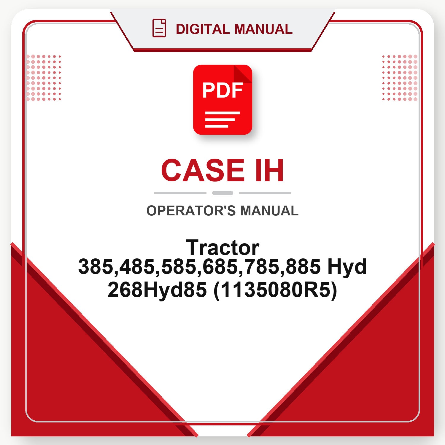 Case IH Tractor 385,485,585,685,785,885 Hyd 268Hyd85 Operator's Manual (1135080R5)