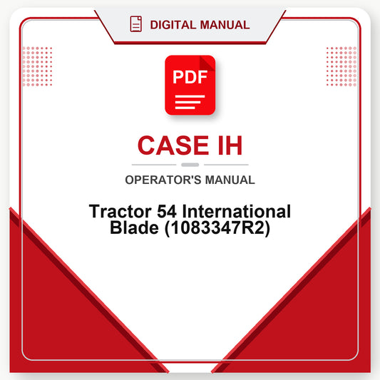 Case IH Tractor 54 International Blade Operator's Manual (1083347R2)