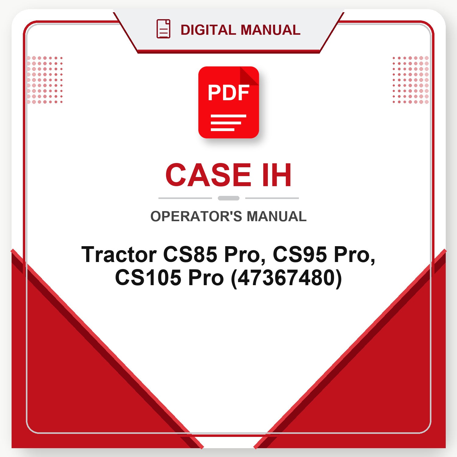 Case IH Tractor CS85 Pro, CS95 Pro, CS105 Pro Operator's Manual (47367480)