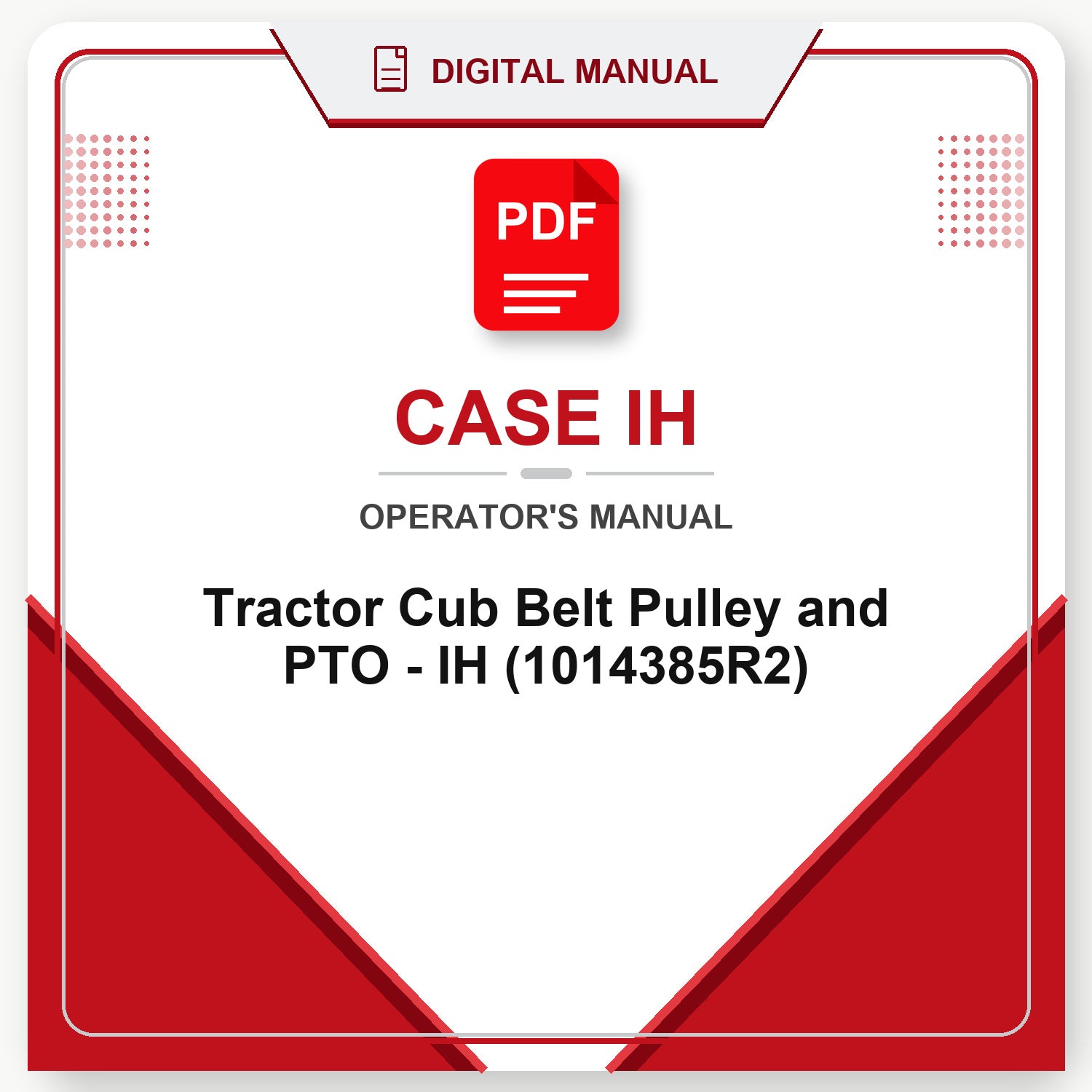 Case IH Tractor Cub Belt Pulley and PTO - IH Operator's Manual (1014385R2)