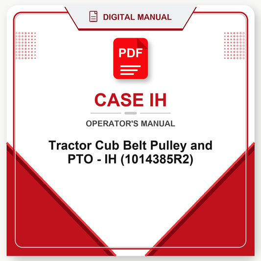 Case IH Tractor Cub Belt Pulley and PTO - IH Operator's Manual (1014385R2)