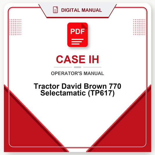 Case IH Tractor David Brown 770 Selectamatic Operator's Manual (TP617)