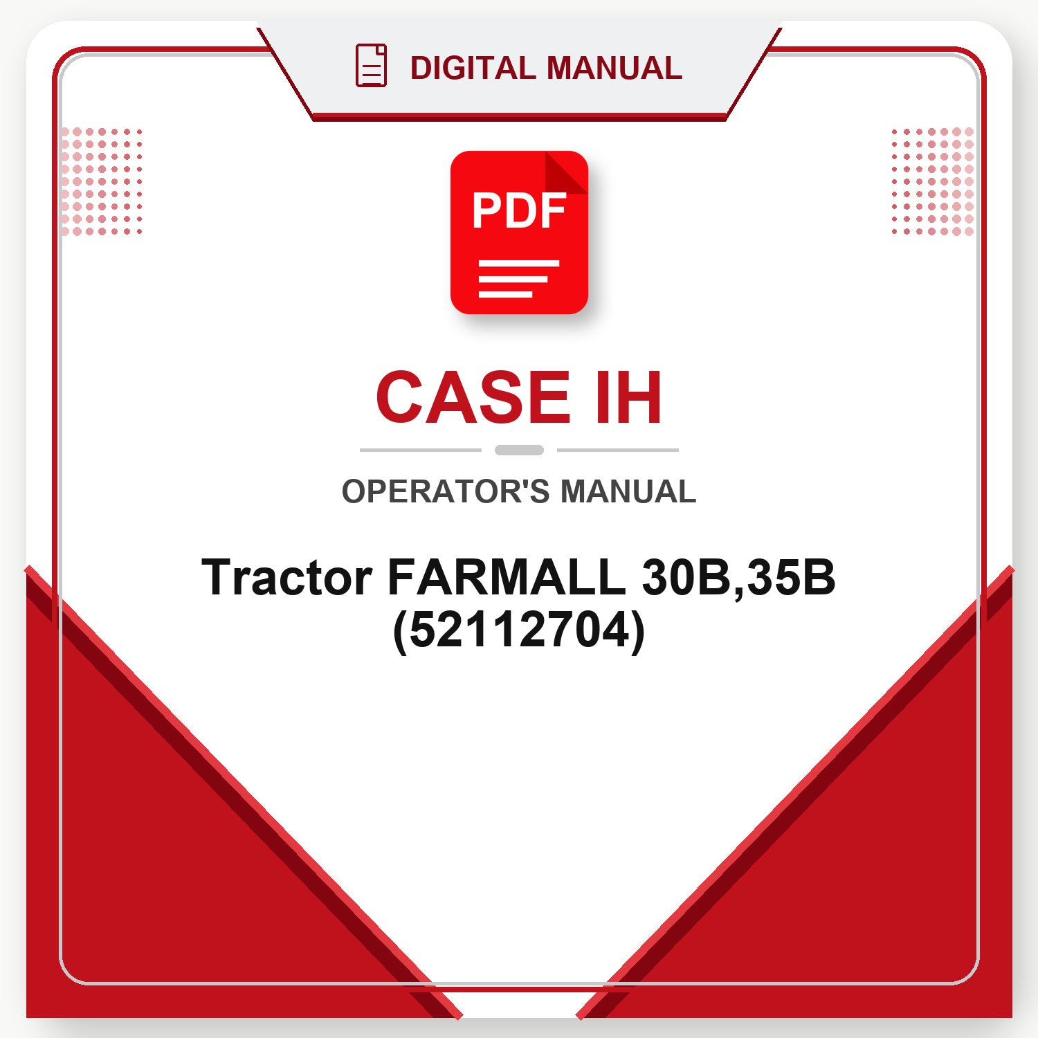 Case IH Tractor FARMALL 30B,35B Operator's Manual (52112704)