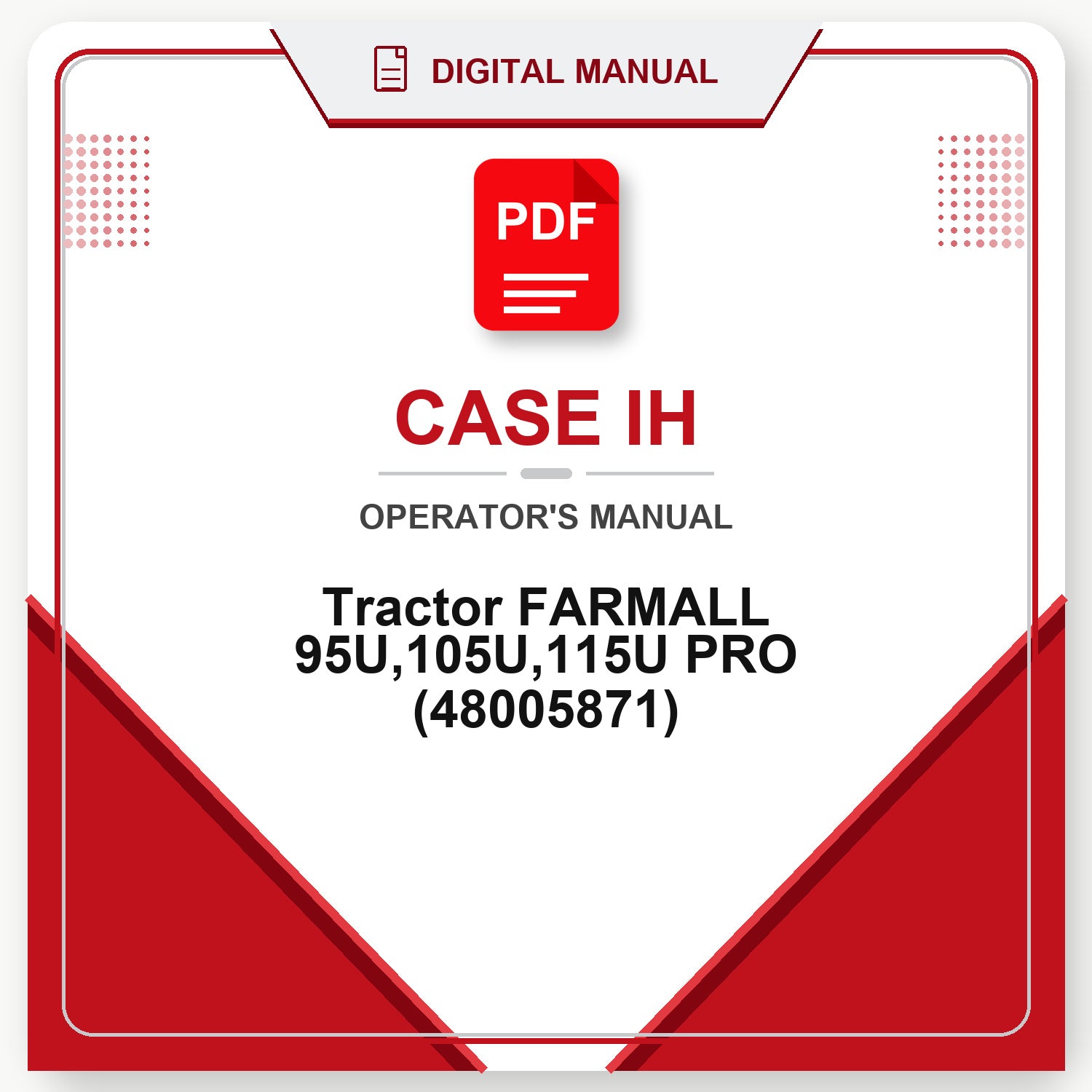 Case IH Tractor FARMALL 95U,105U,115U PRO Operator's Manual (48005871)