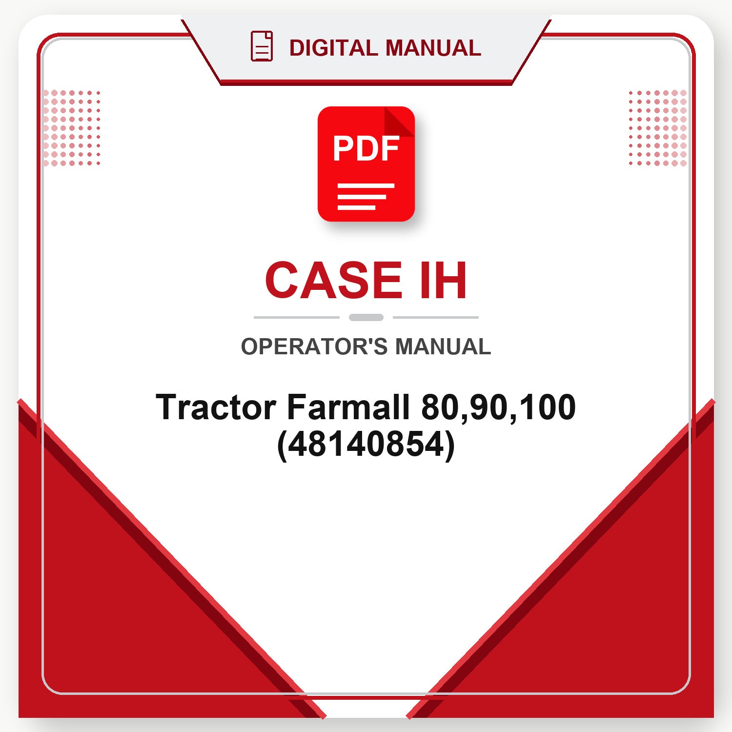 Case IH Tractor Farmall 80,90,100 Operator's Manual (48140854)