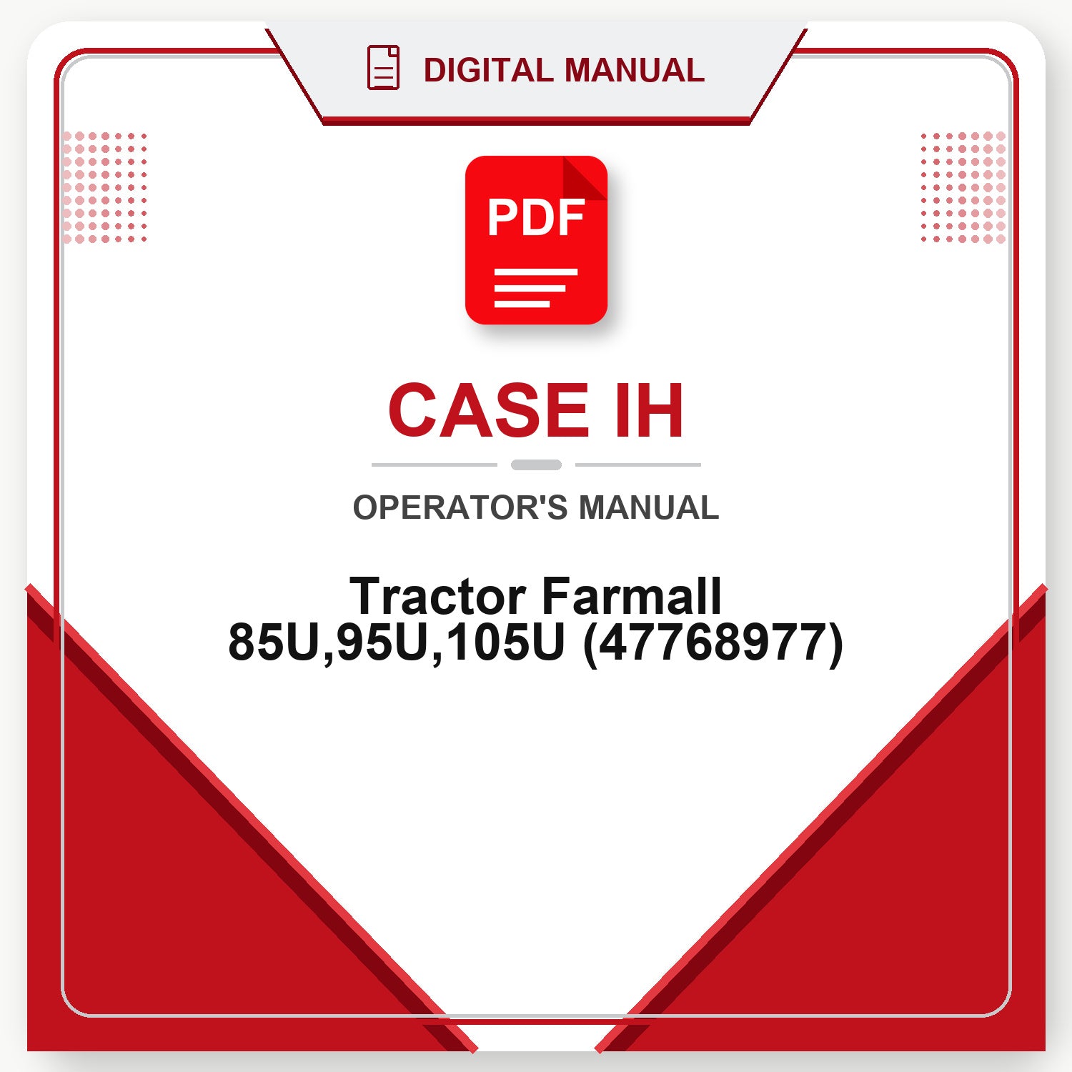 Case IH Tractor Farmall 85U,95U,105U Operator's Manual (47768977)