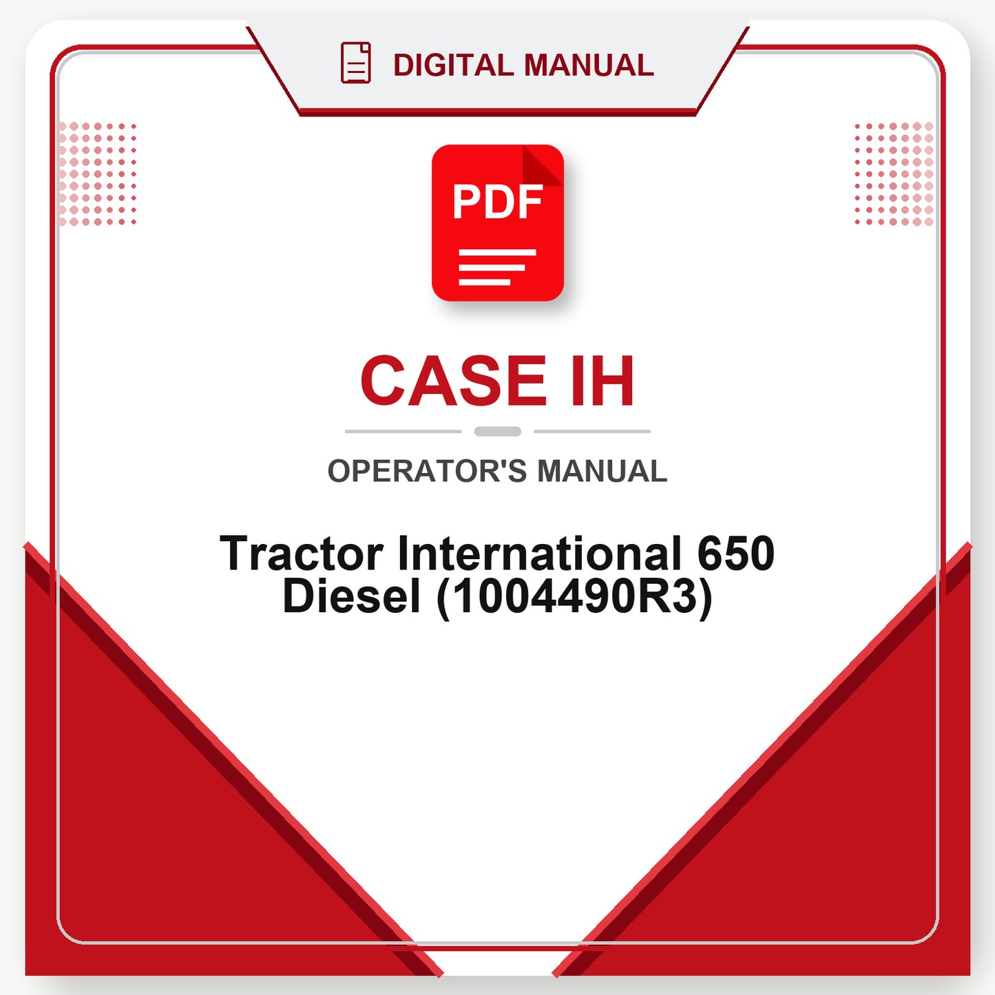 Case IH Tractor International 650 Diesel Operator's Manual (1004490R3)