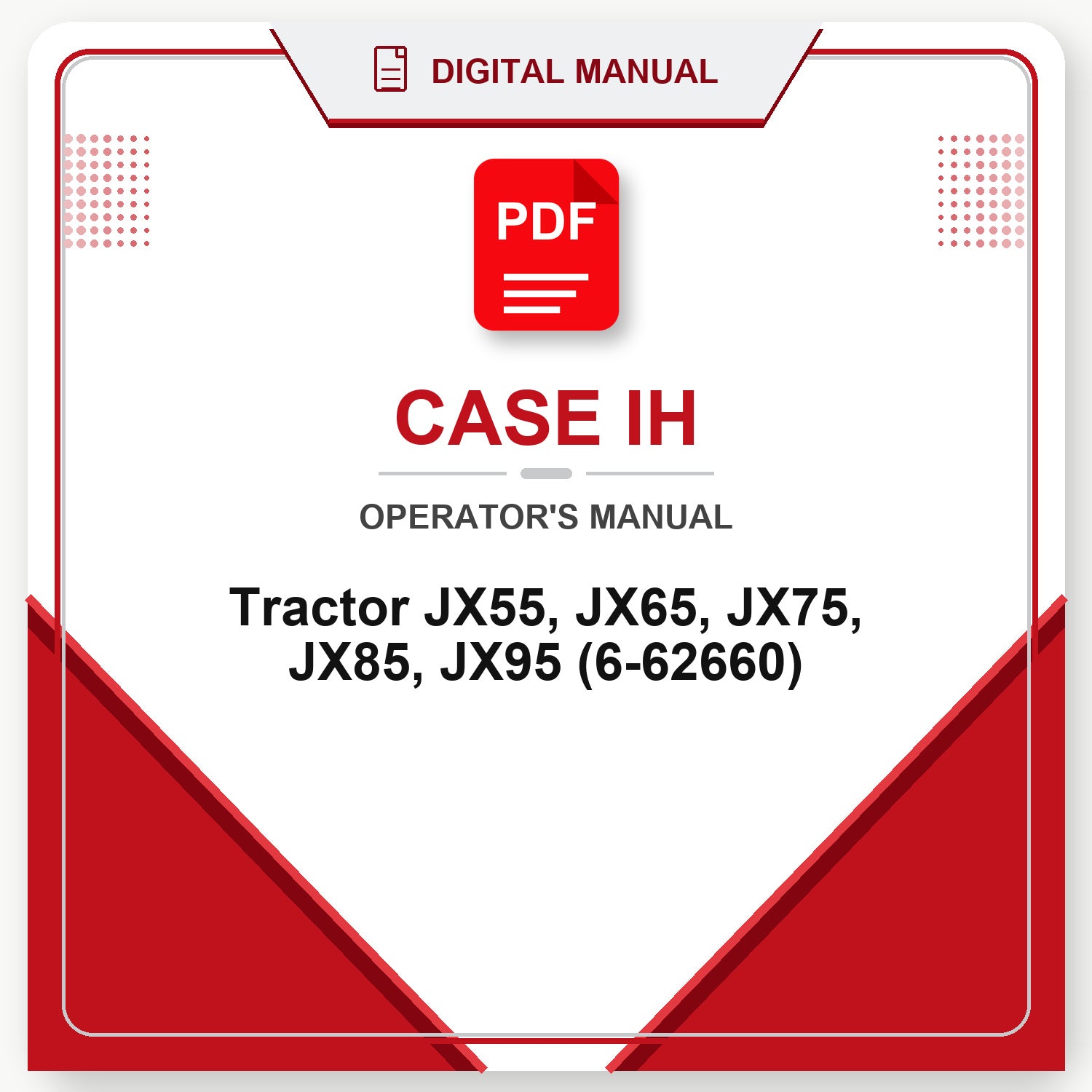 Case IH Tractor JX55, JX65, JX75, JX85, JX95 Operator's Manual (6-62660)