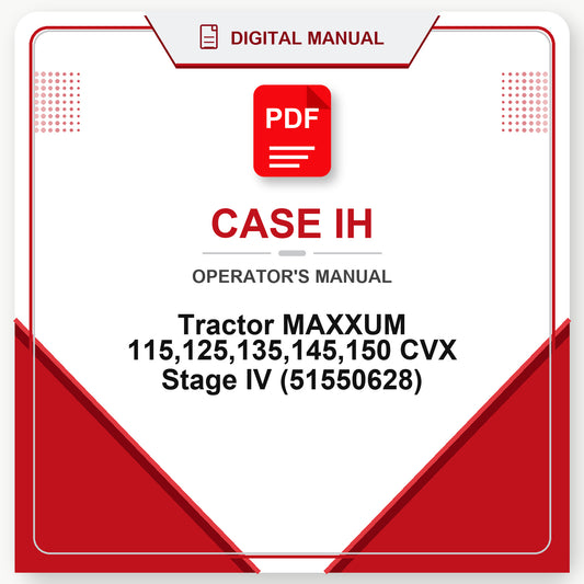 Case IH Tractor MAXXUM 115,125,135,145,150 CVX Stage IV Operator's Manual (51550628)