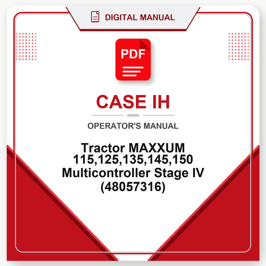 Case IH Tractor MAXXUM 115,125,135,145,150 Multicontroller Stage IV Operator's Manual (48057316)