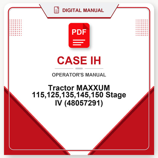 Case IH Tractor MAXXUM 115,125,135,145,150 Stage IV Operator's Manual (48057291)