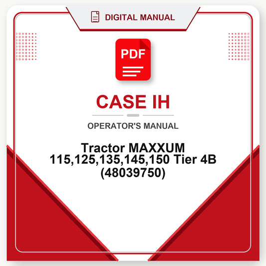 Case IH Tractor MAXXUM 115,125,135,145,150 Tier 4B Operator's Manual (48039750)