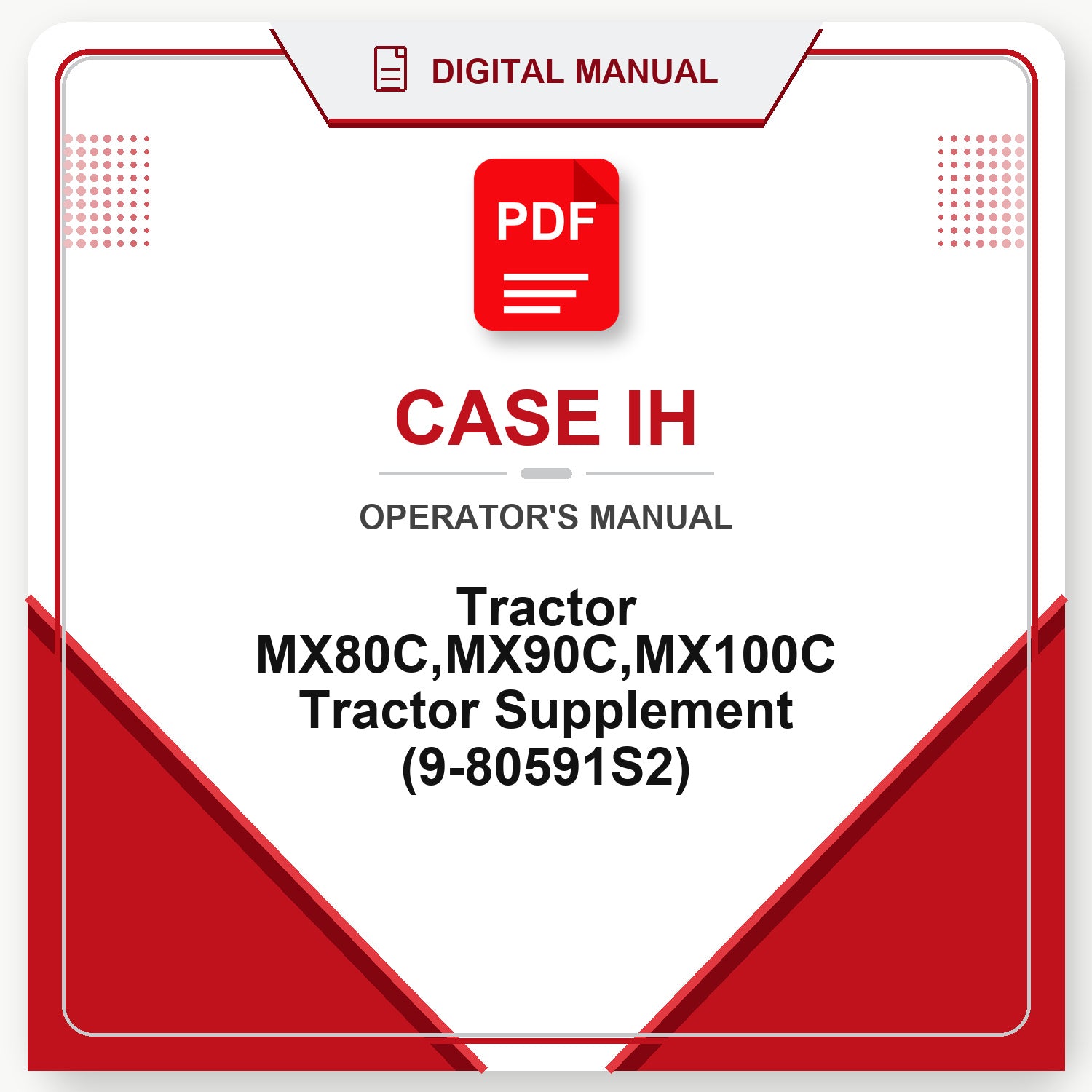 Case IH Tractor MX80C,MX90C,MX100C Tractor Supplement Operator's Manual (9-80591S2)