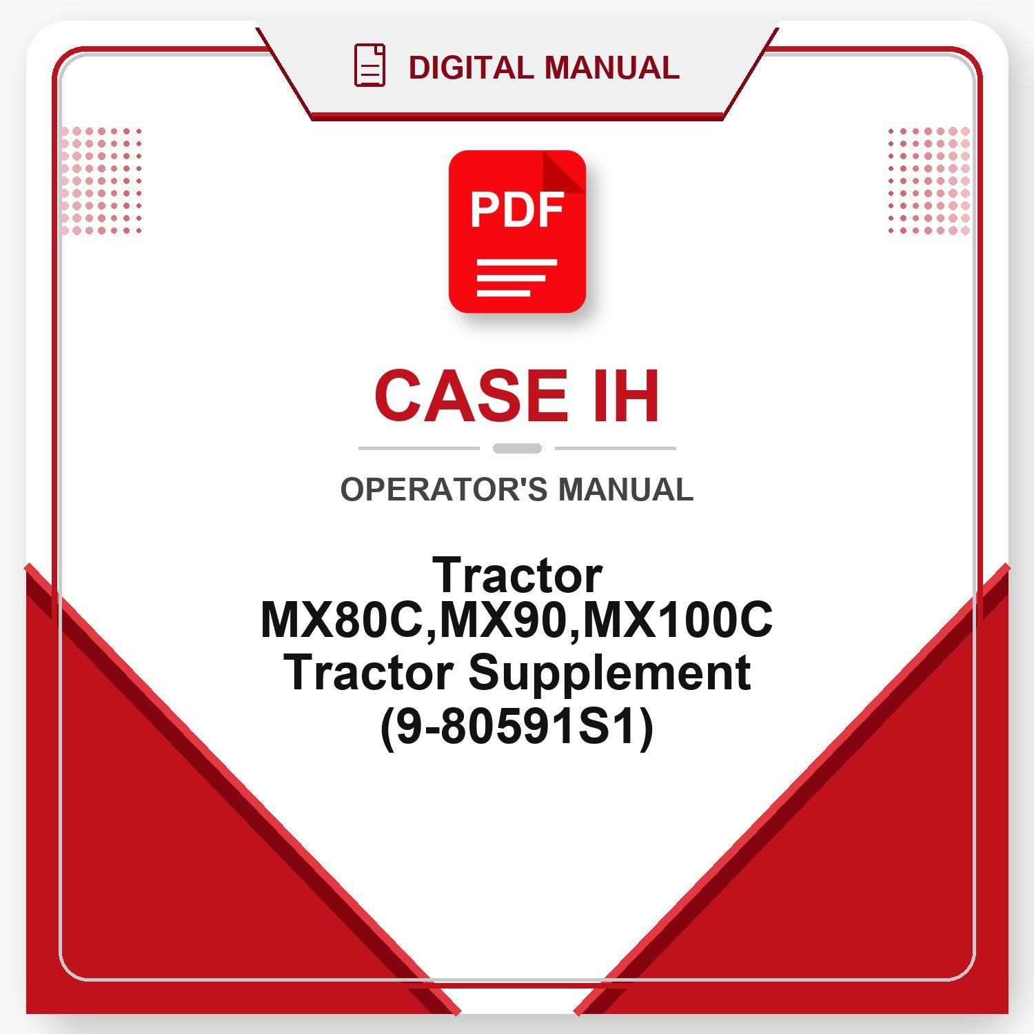 Case IH Tractor MX80C,MX90,MX100C Tractor Supplement Operator's Manual (9-80591S1)