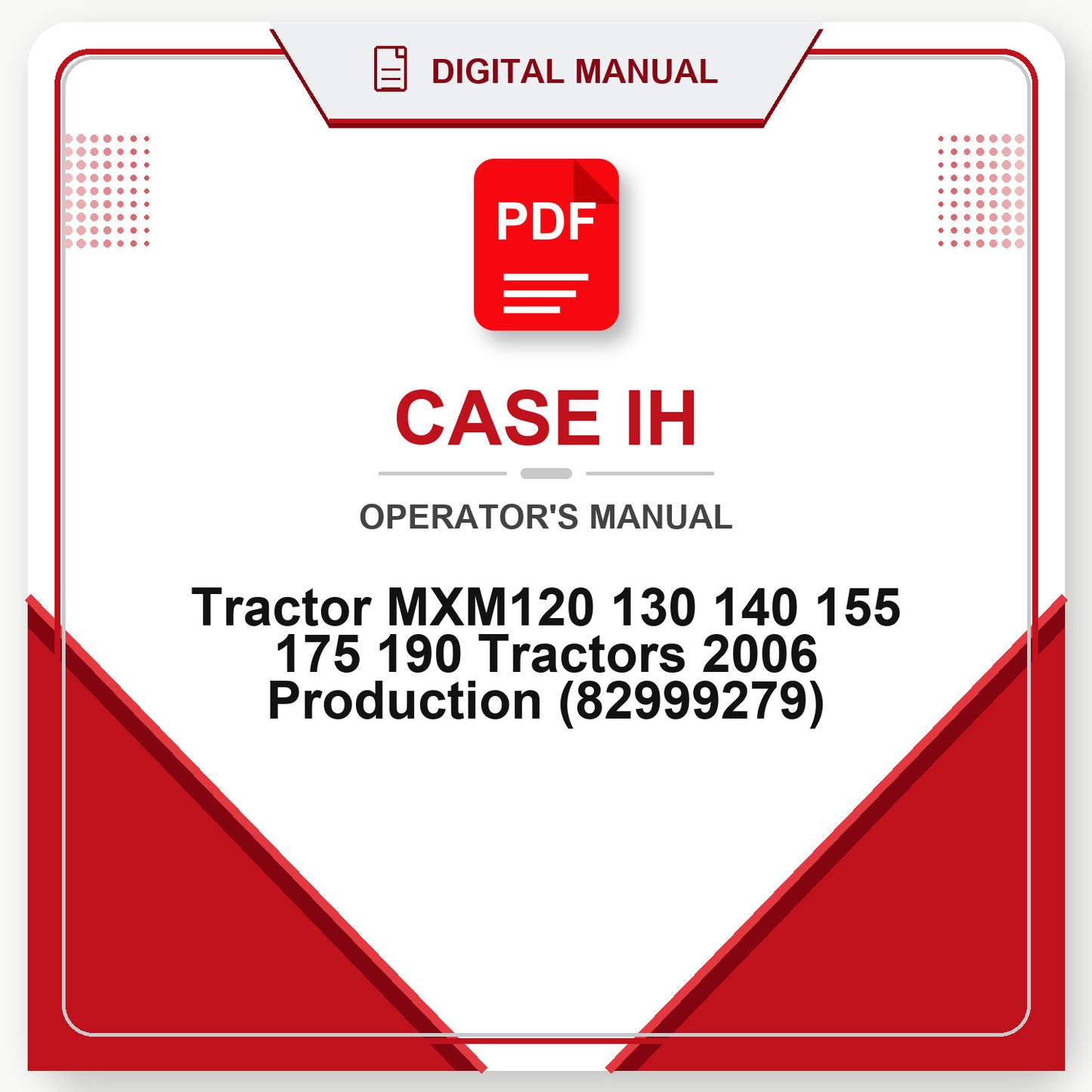 Case IH Tractor MXM120 130 140 155 175 190 Tractors 2006 Production Operator's Manual (82999279)