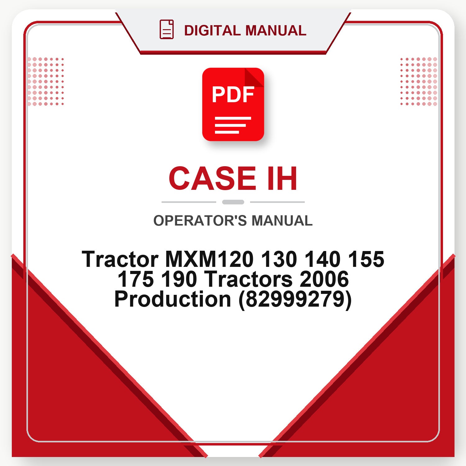 Case IH Tractor MXM120 130 140 155 175 190 Tractors 2006 Production Operator's Manual (82999279)