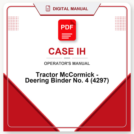 Case IH Tractor McCormick - Deering Binder No. 4 Operator's Manual (4297)