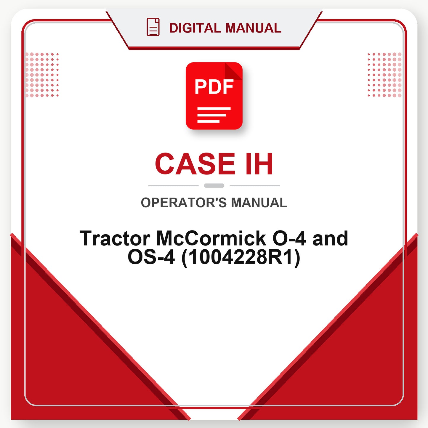 Case IH Tractor McCormick O-4 and OS-4 Operator's Manual (1004228R1)